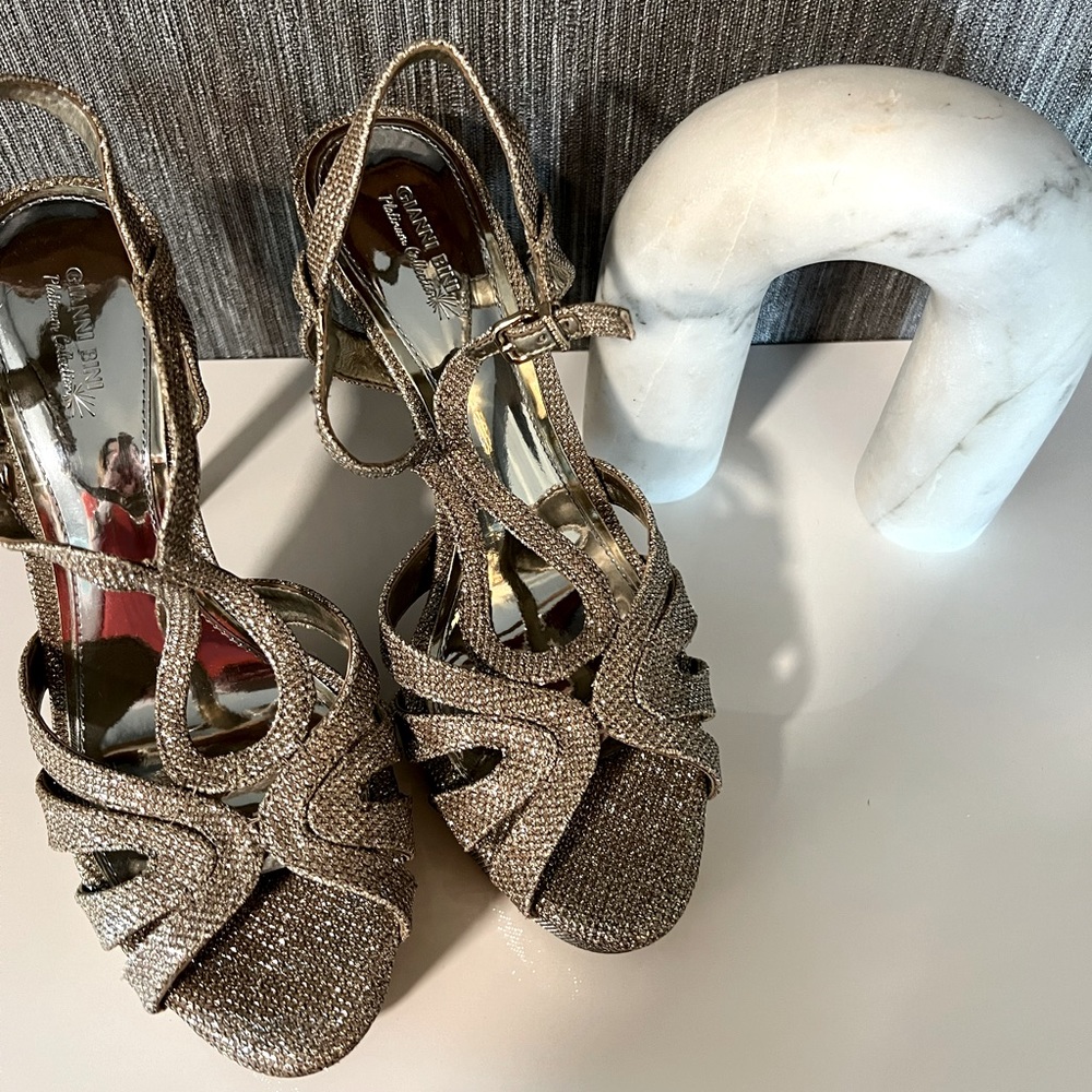 Gianni Bini | Strappy Glitter Platform Heels